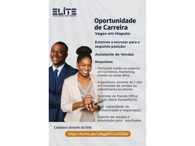 Vaga – Assistente de Vendas - 1/1
